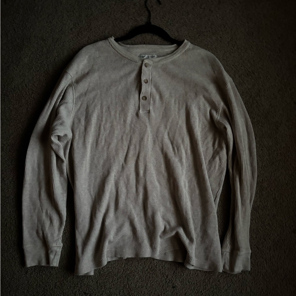 Covington Men's Long Sleeve Gray Henley Shirt